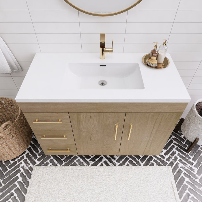 Elsa 42'' Single Bathroom Vanity with Acrylic Top - Wayfair Canada